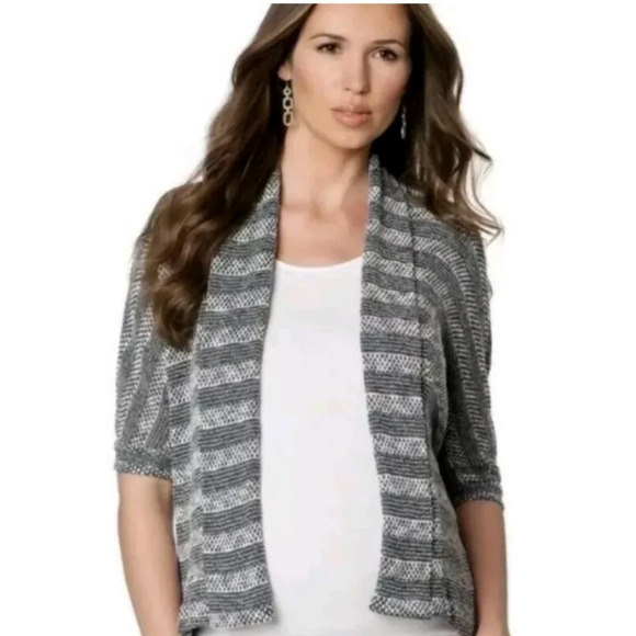 Splendid Graphite Sierra Striped Knit Cardigan Top - Picture 3 of 11
